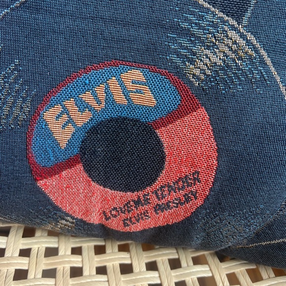 Vintage Elvis Presley Record Throw Pillow Rock n Roll Decor Tapestry Cushion MCM - Picture 4 of 6